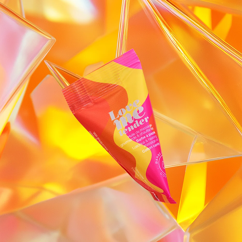 Love to Love Love Me Tender Luscious & Heating Massage Oil Cotton Candy 12/Bag 0.33 oz. - Image 4