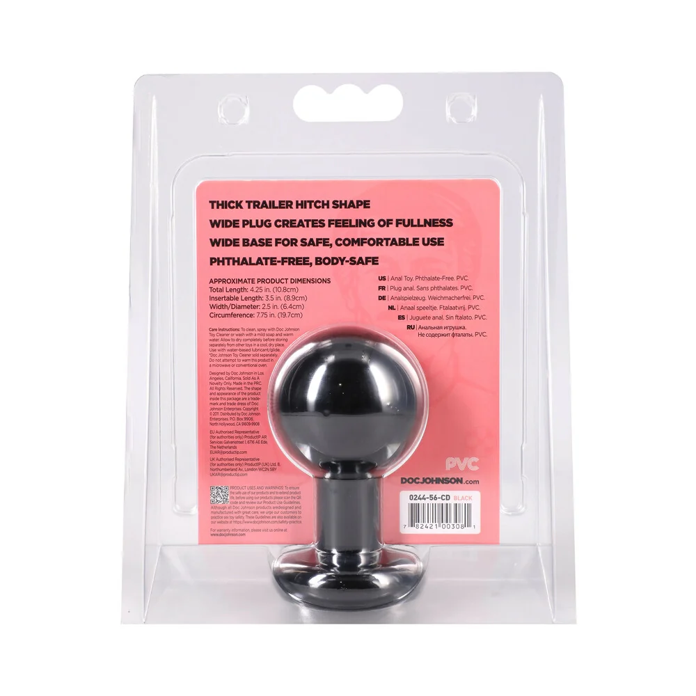 The Classic Round Butt Plug Black Medium - Image 7