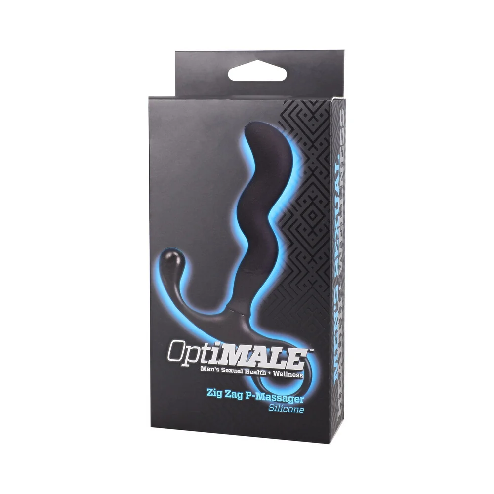 OptiMALE Zig Zag Silicone P-Massager Black - Image 8