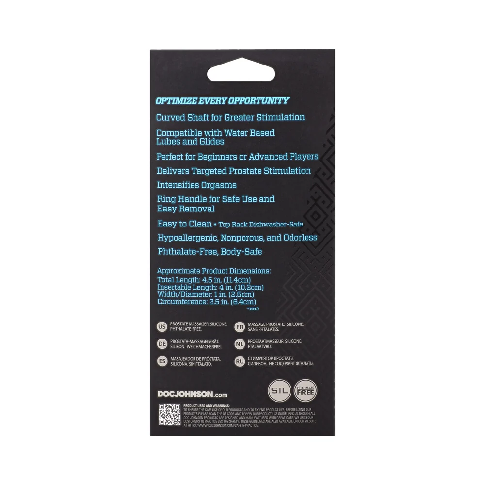 OptiMALE Zig Zag Silicone P-Massager Black - Image 9