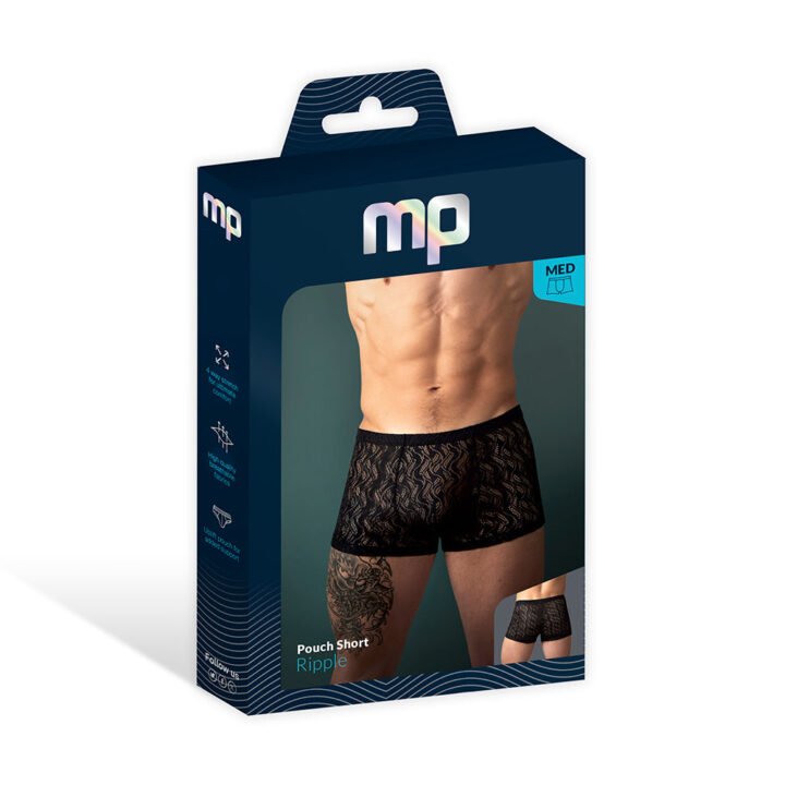 Male Power Ripple Pouch Short Black XL