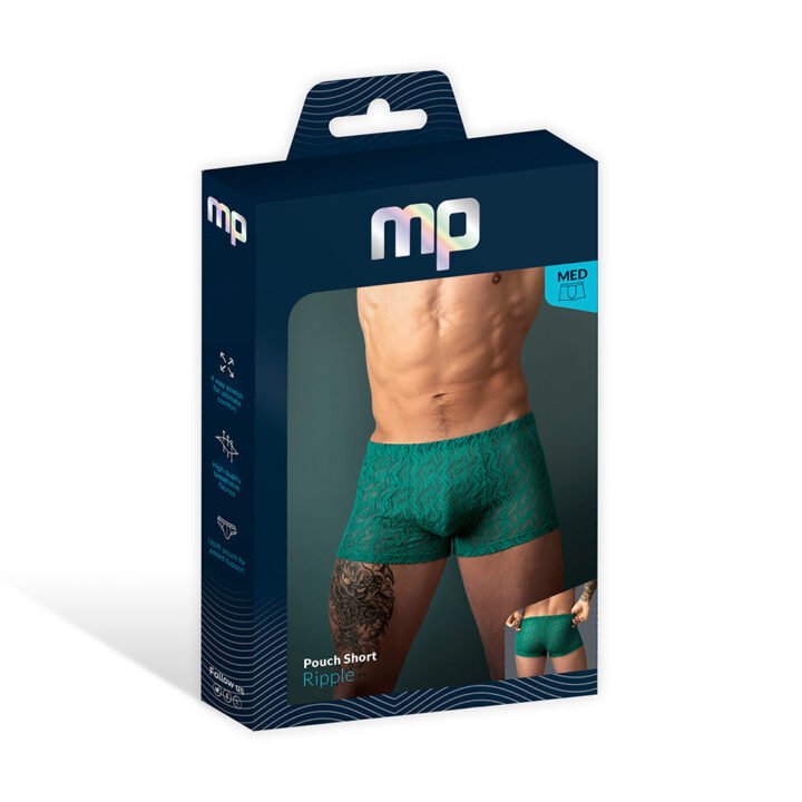 Male Power Ripple Pouch Short Teal S