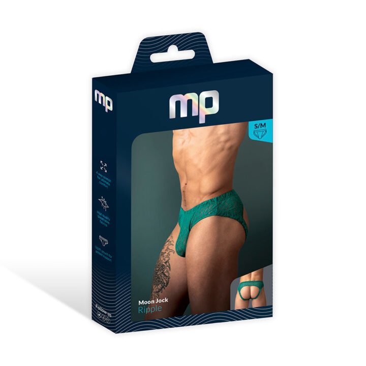 Male Power Ripple Moon Jock Teal S/M
