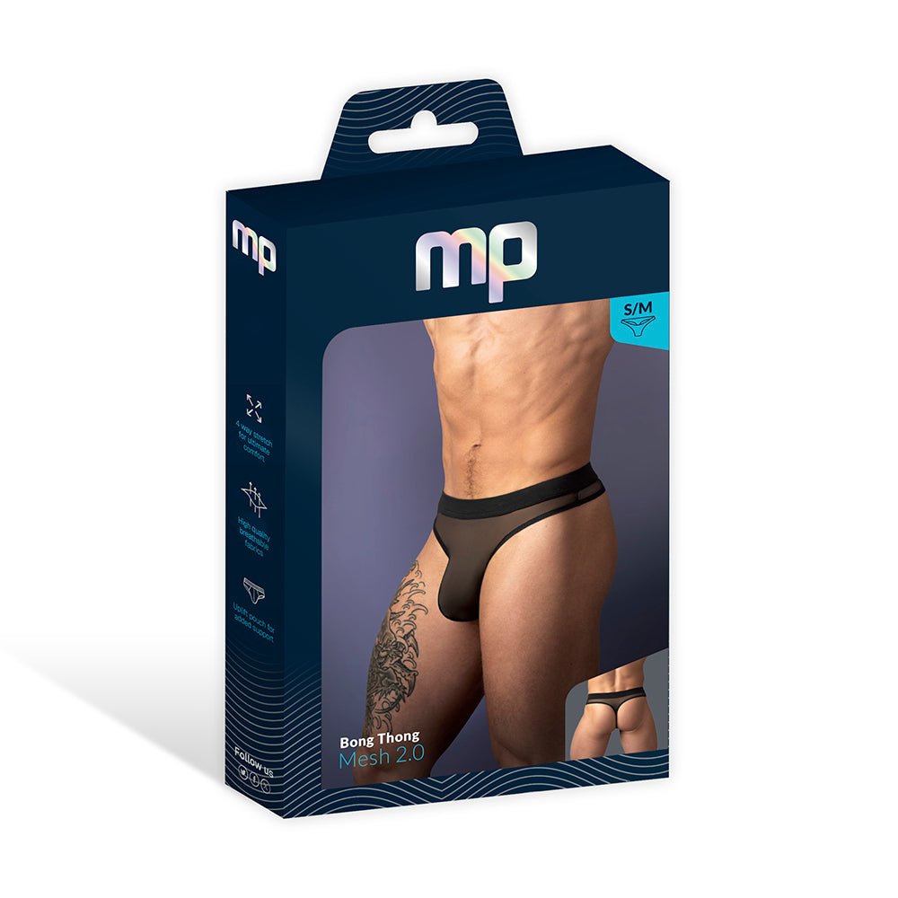 Male Power Mesh 2.0 Bong Thong Black L/XL