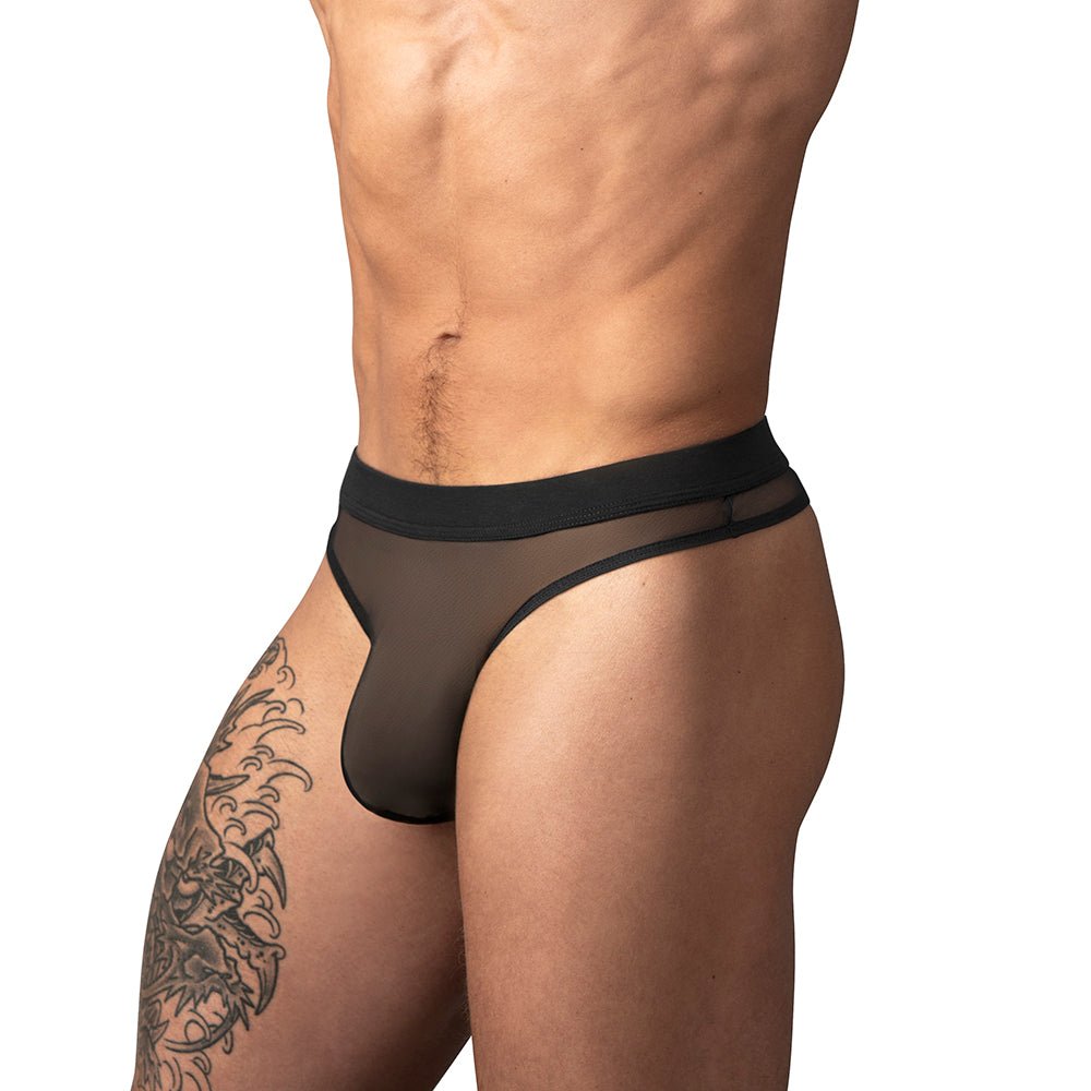 Male Power Mesh 2.0 Bong Thong Black L/XL - Image 2