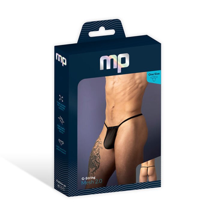 Male Power Mesh 2.0 G-String Black O/S