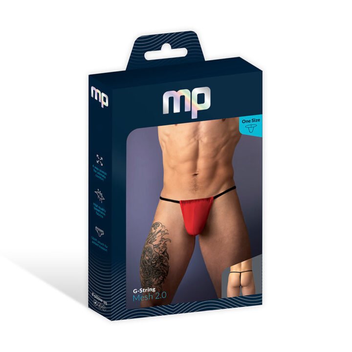 Male Power Mesh 2.0 G-String Red O/S