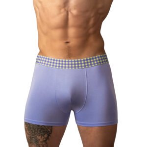 Alternative view of Male Power So Cumfy Gingham Boxer Brief Purple S