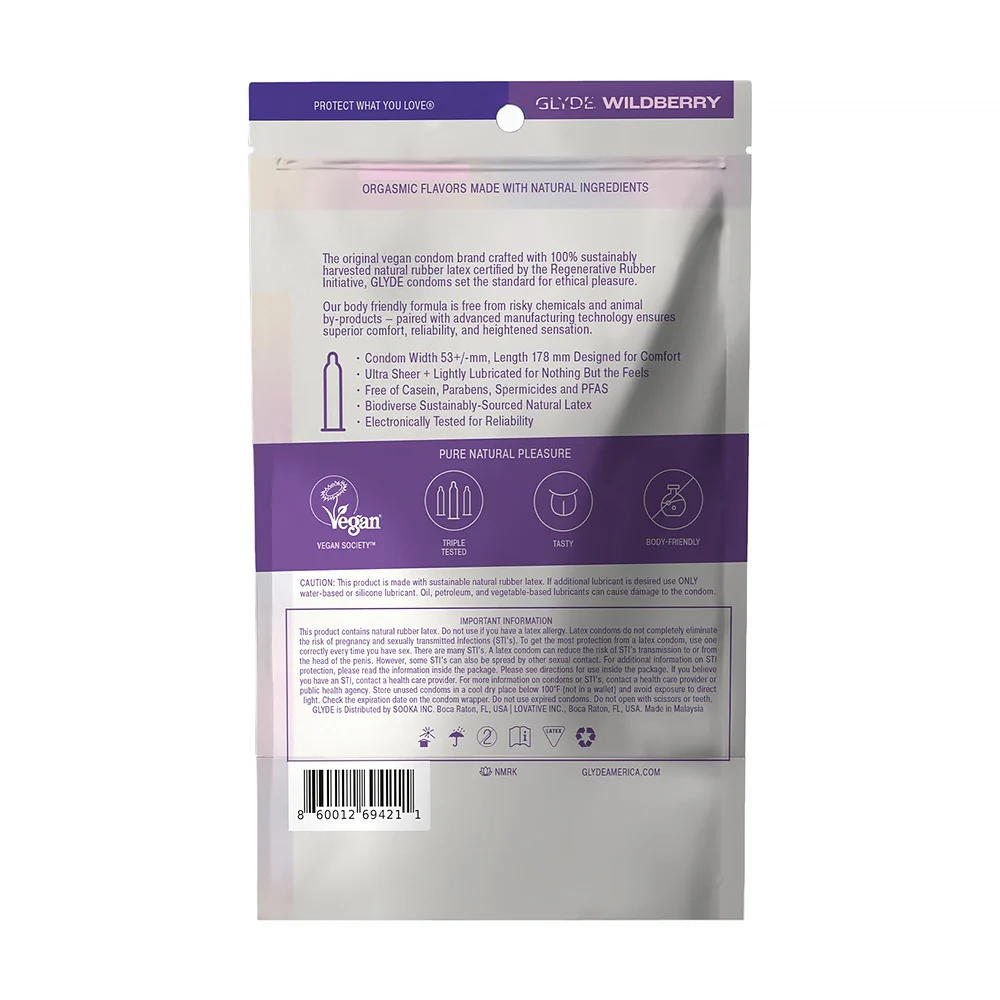 GLYDE Ultrathin Latex Condom Wildberry Flavored 12-Count - Image 5