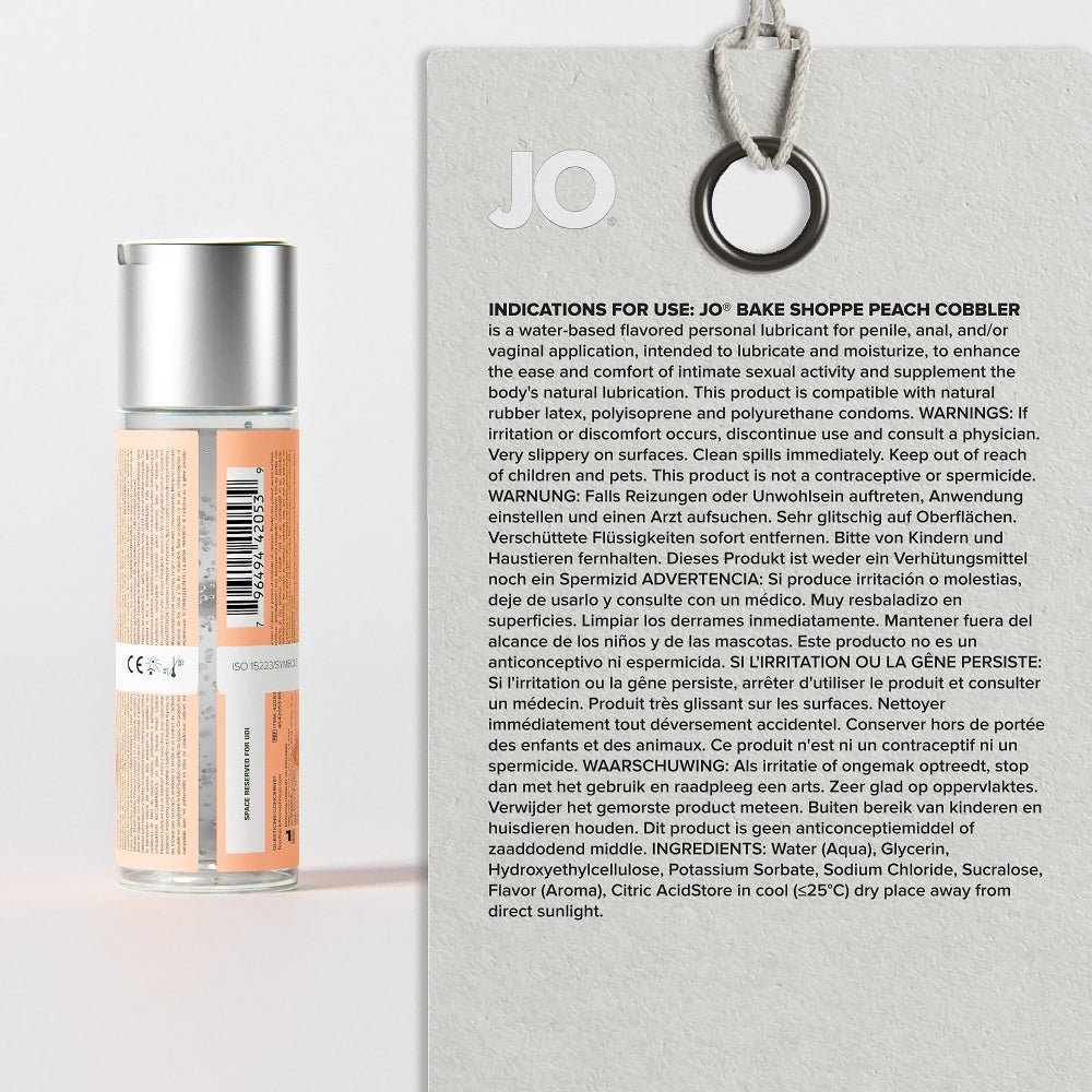 JO Bake Shoppe Peach Cobbler Flavored Water-Based Lubricant 2 oz. - Image 3