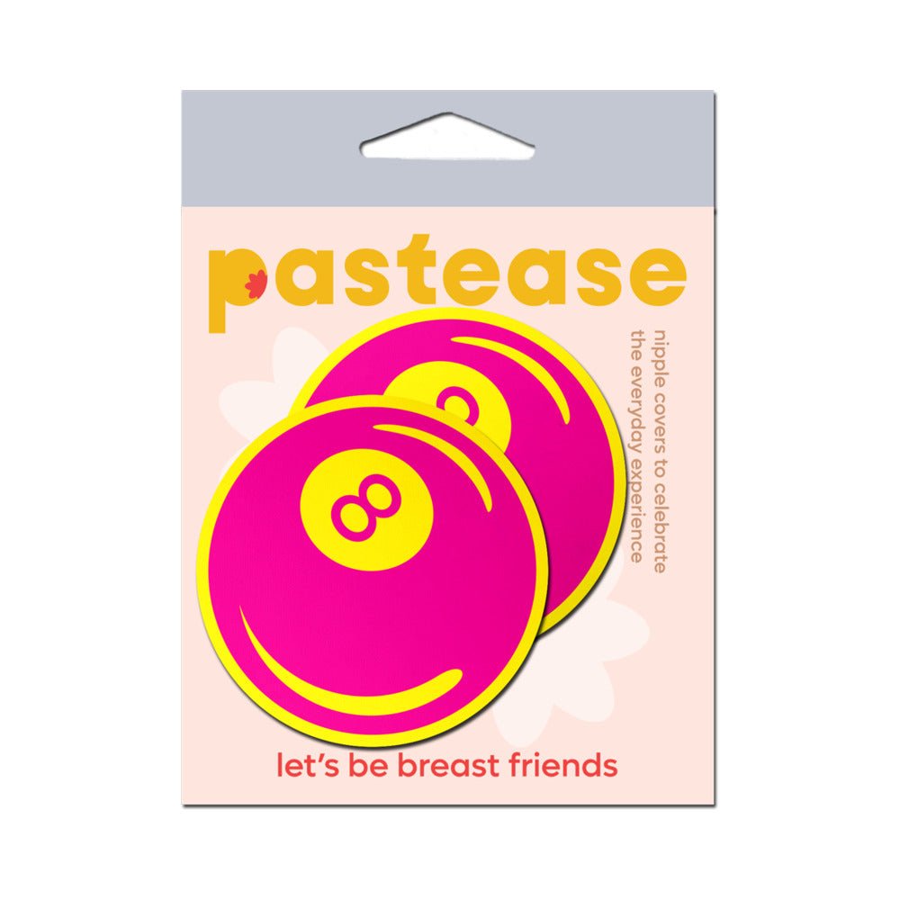 Pastease Neon Pink & Yellow 8-Ball Breast Pasties - Image 4