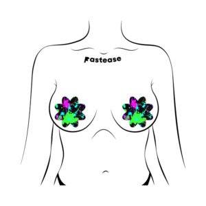 Alternative view of Pastease Vibrant Neon Paint Splatter Petal Breast Pasties