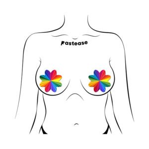Alternative view of Pastease Rainbow Kaleidoscope Petal Breast Pasties