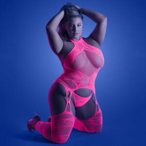 Alternative view of Fantasy Lingerie Glow Captivating High Neck Halter Bodystocking & G-String Panty Queen Size