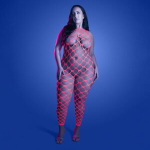 Alternative view of Fantasy Lingerie Glow Want It All Reversible Bodystocking & Rhinestone Pasties Queen Size