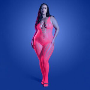 Alternative view of Fantasy Lingerie Glow Turn Up Bodystocking with Back Cut-Out Detail Queen Size