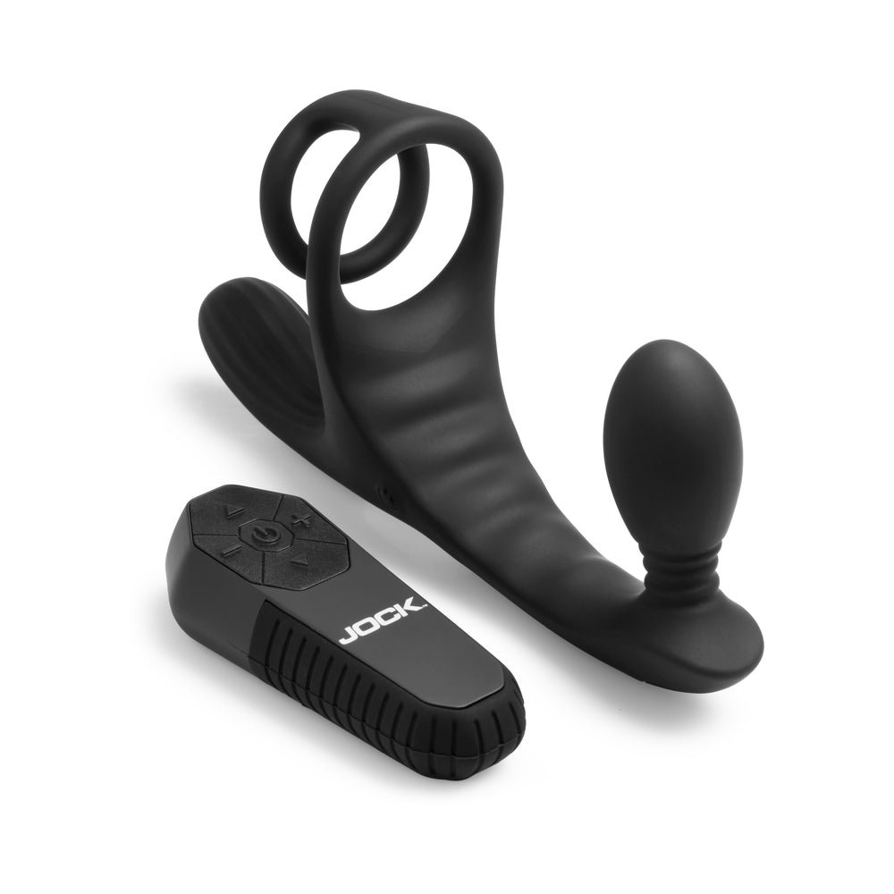 JOCK Enhancers Triple Rush Vibrating C-Ring&Anal Plug w/ Remote - Image 2
