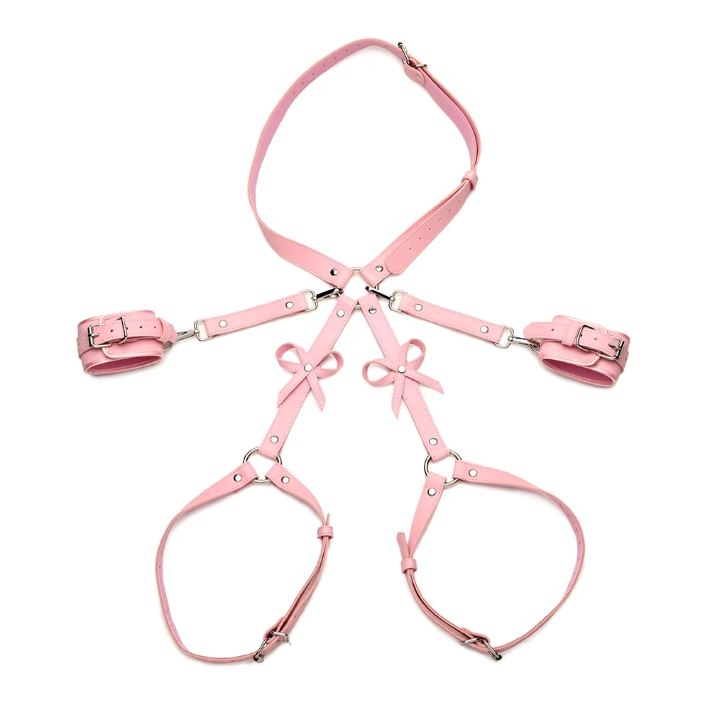 STRICT Bondage Harness with Bows Pink XL-2XL - Image 2