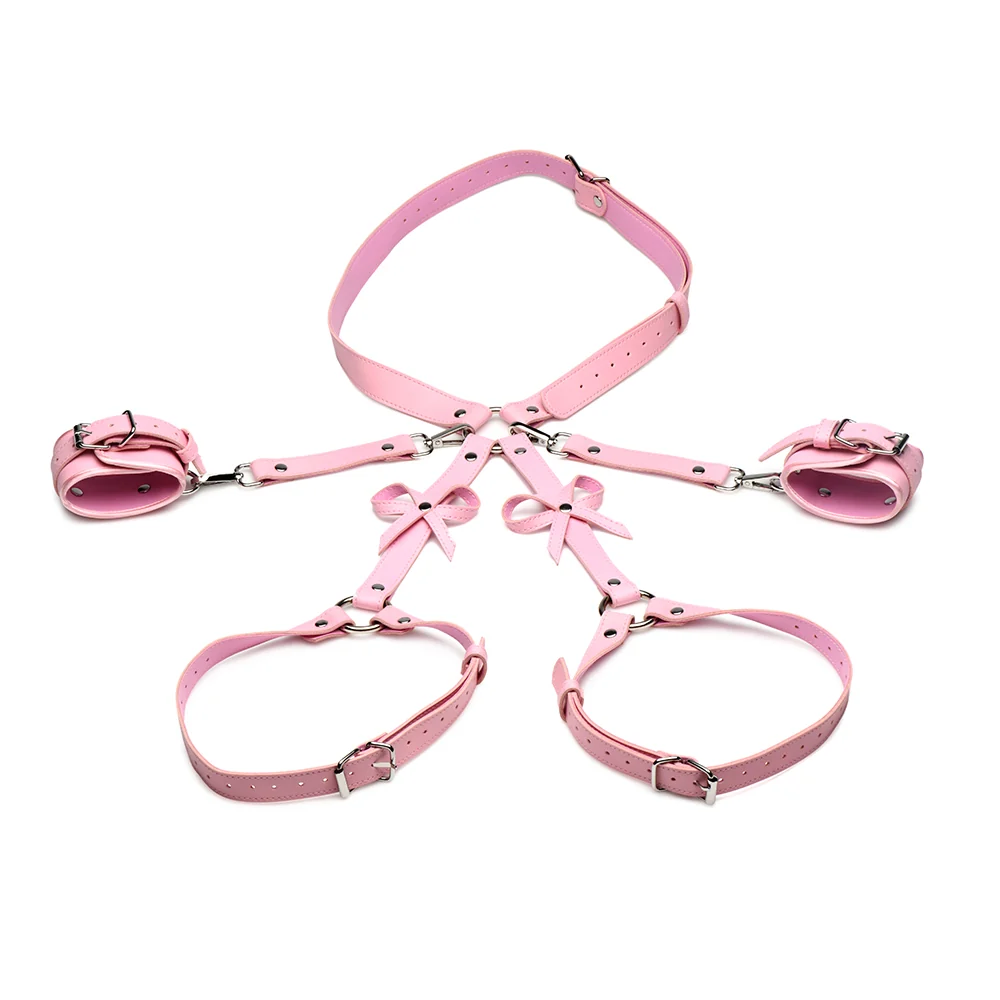 STRICT Bondage Harness with Bows Pink XL-2XL - Image 3