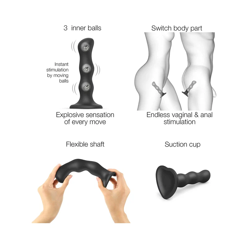 Strap-On-Me Geisha Ball Dildo XL Black - Image 3