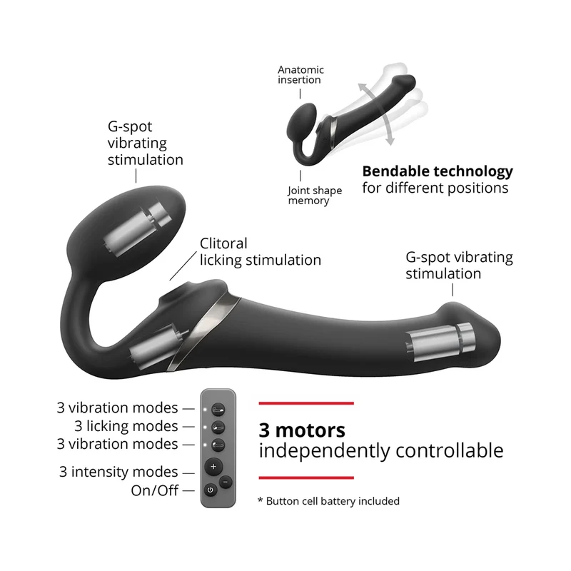 Strap-On-Me Multi Orgasm Bendable Strapless Strap-On Black Large - Image 4