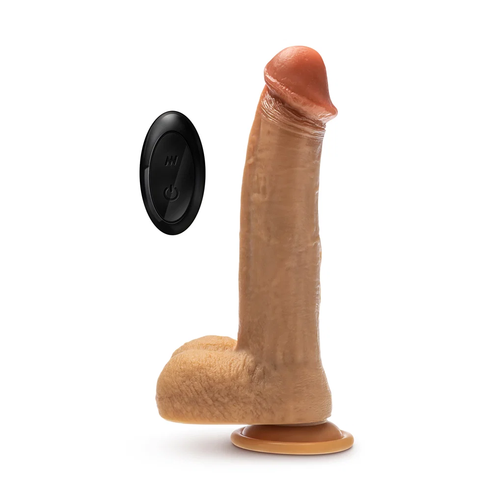 Dr. Skin Silicone Dr. Phillips 8.5 in. Thrusting, Gyrating & Vibrating Dildo with Remote Control Tan - Image 2