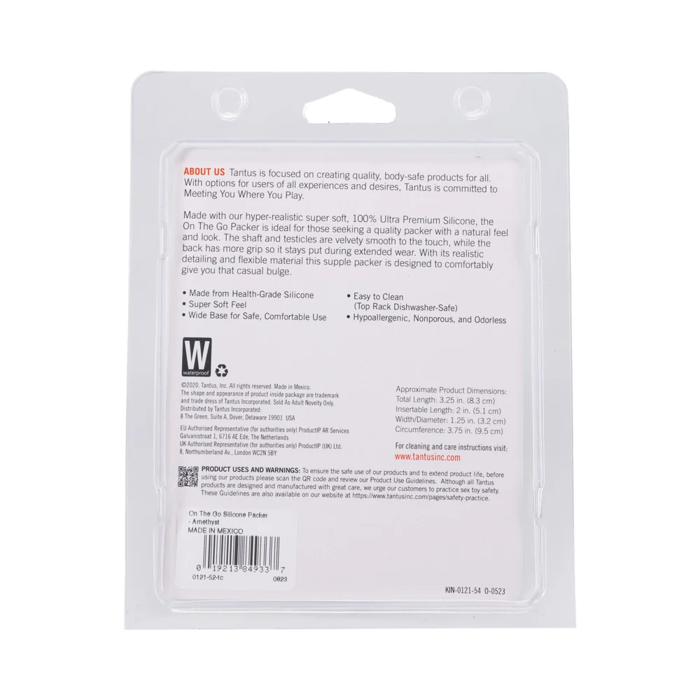 Tantus On The Go Silicone Packer Amethyst (Clamshell) - Image 7