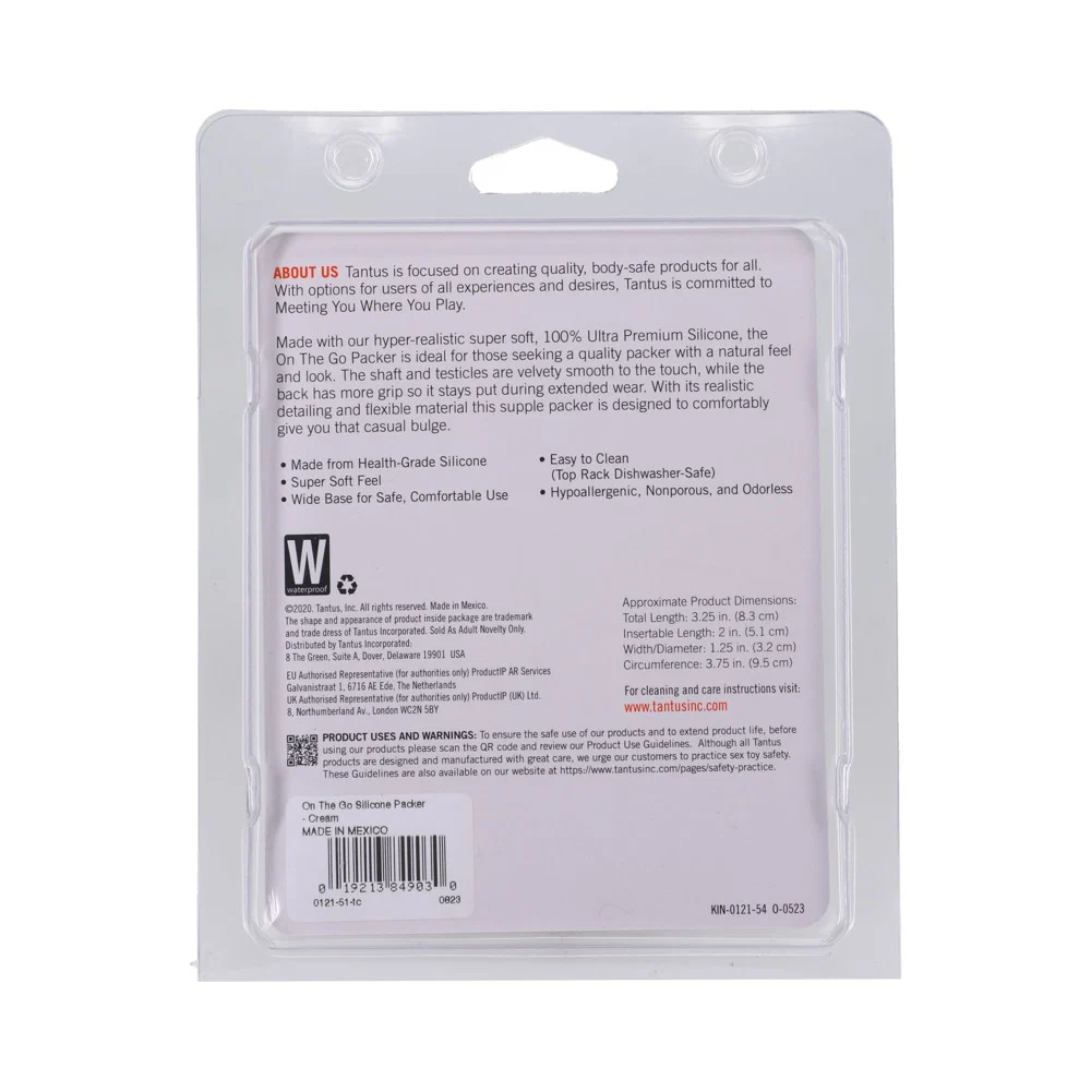 Tantus On The Go Silicone Packer Cream (Clamshell) - Image 4
