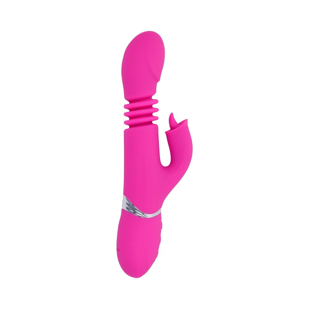 Evolved Pink Dragon Rechargeable Thrusting Dual Stimulator Silicone Pink - Image 7