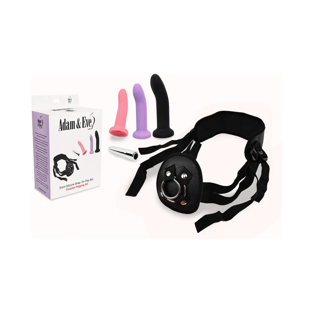 Adam & Eve Eve's Silicone Strap On Play 5-Piece Set